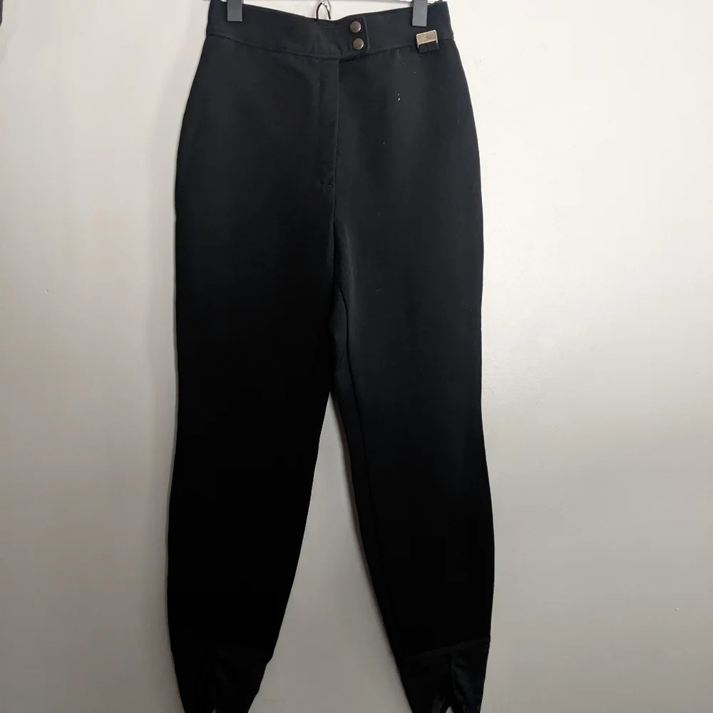 Schoeller of Switzerland Ski Pants Black Stirrup Size 8 - Picture 3 of 9